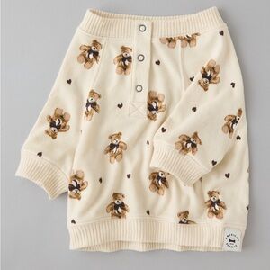 American Eagle Outfitters Cream Dog Sweater with Teddy Bear